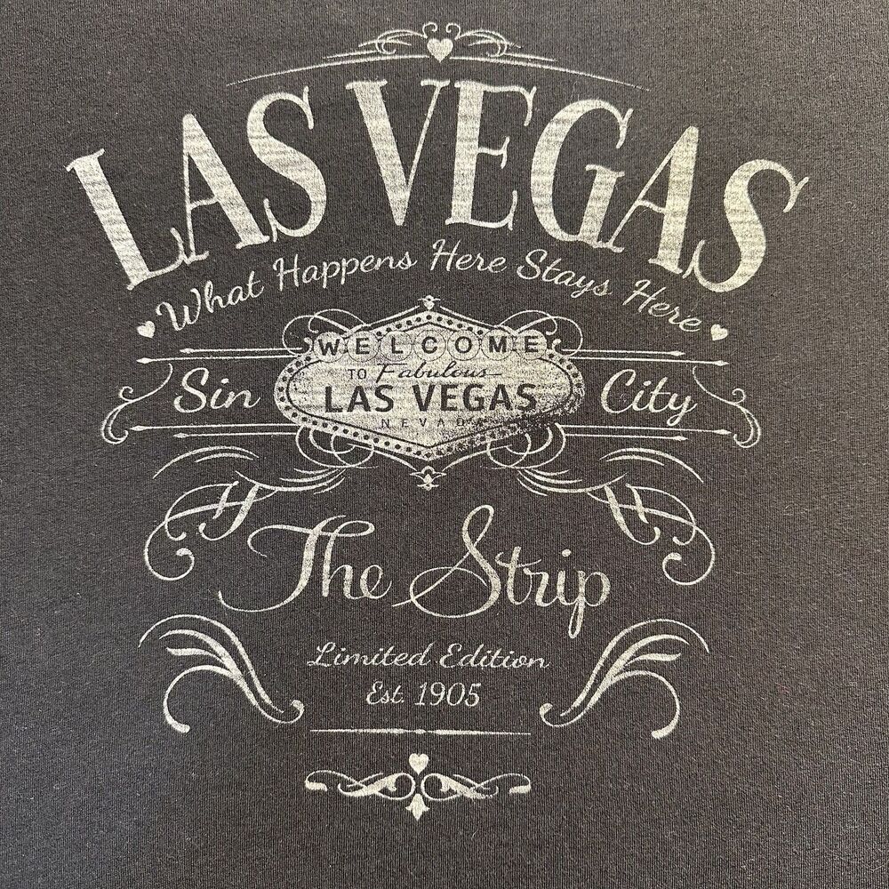 Vegas Girl What Happens In Vegas Sin City Black T-Shirt Size Large - Picture 2 of 6